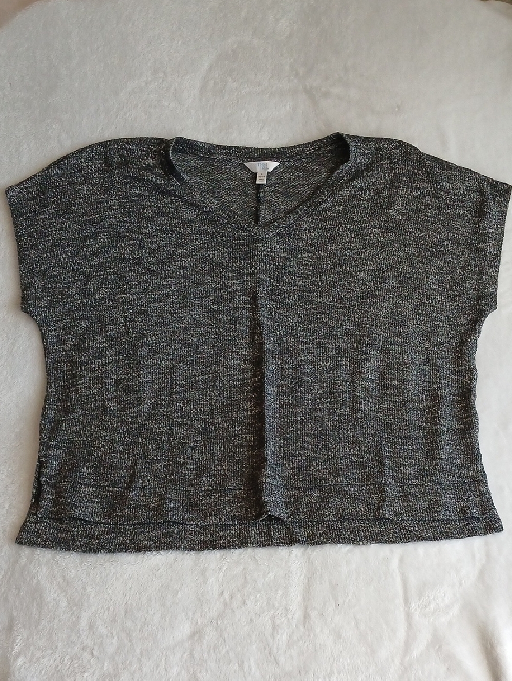 Time and True Super Soft Heather Grey Dolman Sleeve Top